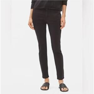 Eileen Fisher Black Jeans Size 2 Organic Cotton Stretch Slim Leg Minimalist